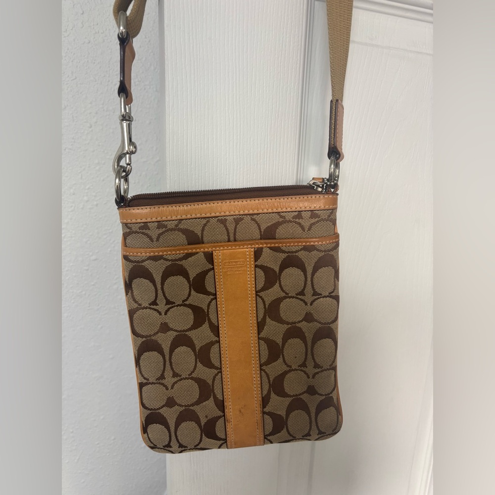Coach Tan and Brown Crossbody Bag